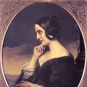 Portrait of Marie d?Agoult (1805-1876), 1843. Artist: Lehmann, Henri (1814-1882)