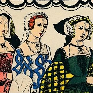 Portraits of Henry VIIIs six wives from 1509, (1932). Artist: Rosalind Thornycroft