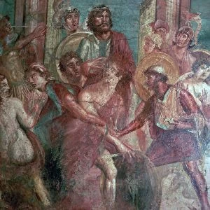 Roman wall-painting from the House of the Dioscuri in Pompeii, 1st centruy
