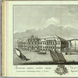 The second Winter Palace with Canal and Bridge (Book to the 50th anniversary of the founding of St. Petersburg), 1753. Artist: Vinogradov, Yefim Grigoryevich (1725 / 28-1769)