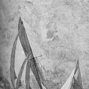 The Shamrock and the Columbia racing for the Americas Cup, 1899 (1906)