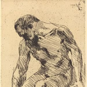 Sitzender Mannlicher Akt (Seated Male Nude), 1908. Creator: Lovis Corinth