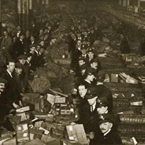 Sorting parcels at the Post Office, Mount Pleasant, London, 20th century
