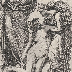 Study supporting the fainting personification of Sculpture; standing next to them, Fran