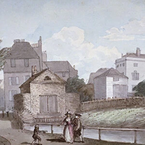 The Thatched House Inn and the New River, Islington, London, c1790