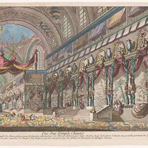 View of the interior of a Chinese temple, 1700-1799. Creator: Anon