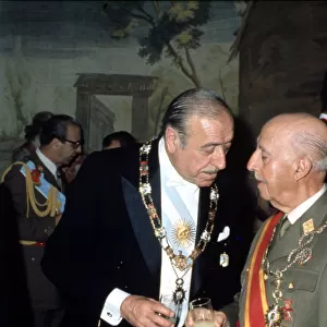 Visit to Spain of Hector Jose Campora (1909-1980) Argentine politician and president