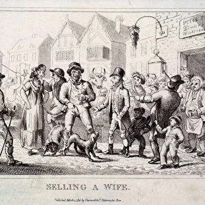 A wife being sold at Smithfield Market, London, 1816