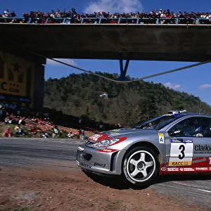 2002 World Rally Championship Rally Catalunya, Spain. 21st - 24th March 2002. Gilles Panizzi, Peugeot 206 WRC, 1st position overall. World Copyright: McKlein/LAT Photographic. ref: 35mm Image 02 WRC 14