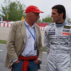 DTM: L-R: Niki Lauda and Pedro de la Rosa McLaren Mercedes