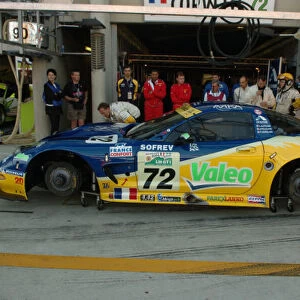 Le Mans-6 / 17 / 06-Luc Alphand Corvette C6R in pits-World Copyright-Dave Friedman / LAT Photographic 2006