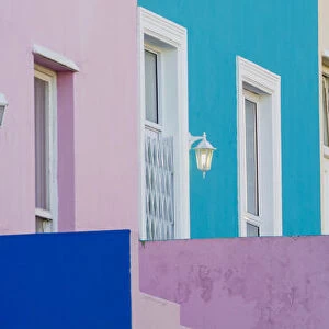 Colorful painted houses in the Bo Kapp Area of Cape Town, Western Cape Province, South Africa