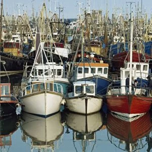 Kilkeel, Co Down, Ireland; Rows Of Boats In A Harbour