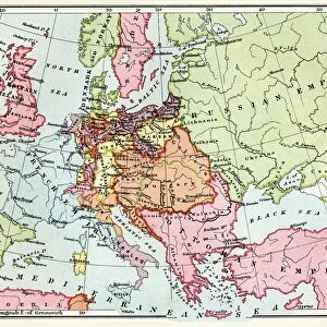 Map Of Europe After The Peace Of Tilsit In 1807. From The Book Short History Of The English People By J. R. Green, Published London 1893