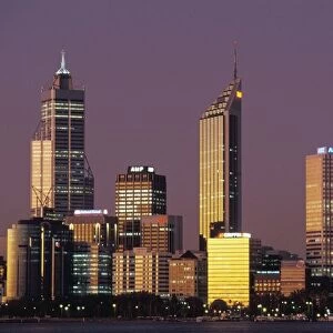 Perth Skyline At Dusk