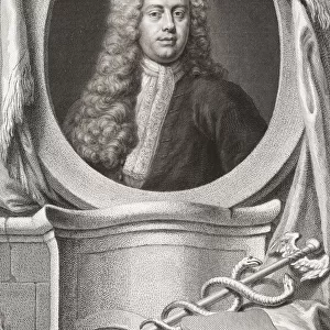 Sir William Wyndham, c. 1688 - 1740, English Tory statesman. Secretary at War. Chancellor of the Exchequer. From the 1813 edition of The Heads of Illustrious Persons of Great Britain, Engraved by Mr. Houbraken and Mr. Vertue With Their Lives and Characters