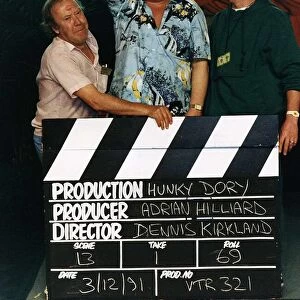 Benny Hill Actor Comedian With Producer Adrian Hilliard And Director Dennis Kirkland