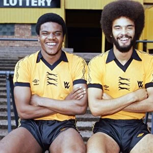 Bob Hazel (left) and George Berry from Wolverhampton Wanderers FC August 1979