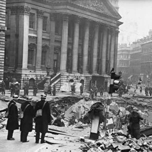 Damage to the Bank area of London, during The Blitz of World War Two