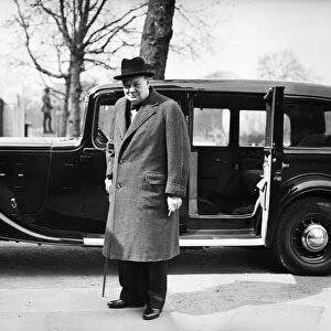 First Lord of the Admiralty Winston Churchill arriving at Number 10 Downing Street for a