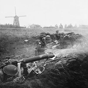 Following a recent counterattack by the Germans some British troops in Holland having