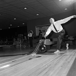 A man bowling at Top Rank Bowl, Streatham. 9th February 1962