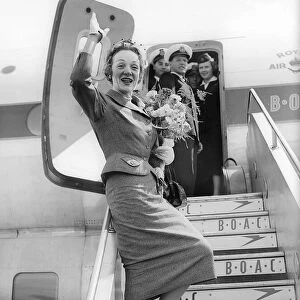 Marlene Dietrich at London Airport June 1954 actress