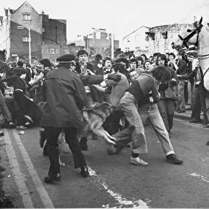 Newcastle United v Sunderland 24 February 1979 - Fans and police clash on Neville Street