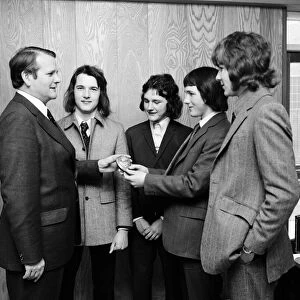 Presentation to Wimpey apprentices in Middlesbrough. 1972