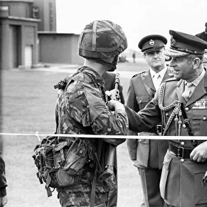 Prince Philip, Duke of Edinburgh, visits soldiers at Albemarle Barracks in Newcastle