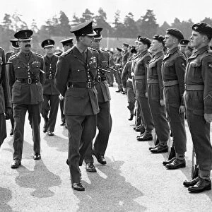 Prince Philip, Duke of Edinburgh, visits the Welsh guards training centre at Pirbright