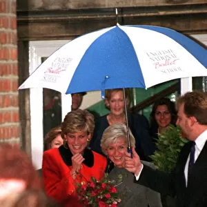 Princess Diana has fits of laughter during a visit to the English National Ballet School