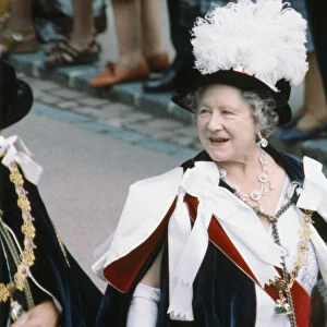 Queen Mother attending the Garter Ceremony, June 1980 at Windsor Castle