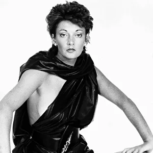 Sarah Douglas Actress new Superbitch in Falcon Crest wearing a leather cape