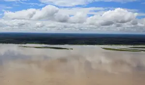 Images Dated 19th January 2018: An aerial view of the Amazon river, before the signing of a document by Colombia s
