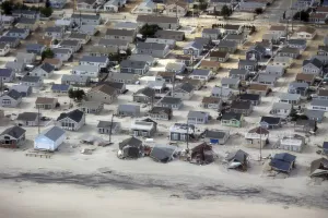 Sandy Prints: An aerial view of the damage around Atlantic City, New Jersey is seen in the aftermath of