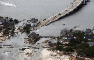 Sandy Prints: The aerial view of the damage around Atlantic City, New Jersey is seen in the aftermath
