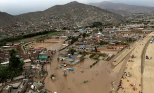 Peru Prints: Aerial view after a massive landslide and flood in the Huachipa district of Lima