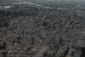 California Prints: An aerial view of properties destroyed by the Tubbs Fire is seen in Santa Rosa