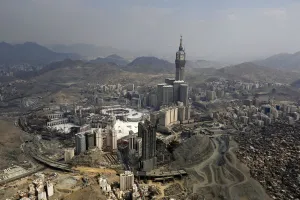 Images Dated 2014 October: An aerial view is seen of the Grand Mosque on the second day of Eid al-Adha in the holy