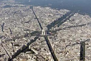 Trending: An aerial view shows the Arc de Triomphe and rooftops of residential buildings in
