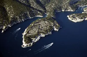 France Prints: An aerial view shows the Calanques National Park near Marseille