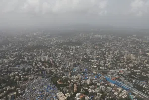 India Prints: An aerial view shows monsoon clouds over Mumbai