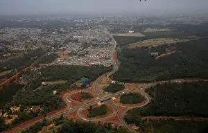 An aerial view shows the recently constructed Karen bypass interchange along Southern