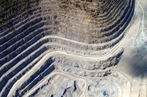 Business Prints: An aerial view shows the Rusal Achinsk Alumina Refinerys Mazulsky limestone mine