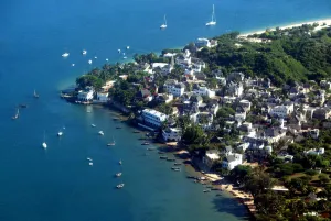 AERIAL WIEW OF SHELA TOWN IN LAMU ARCHIPELAGO ON KENYA'S NORTH COAST AERIAL WIEW OF SHELA TOWN IN LAMU ARCHIPELAGO ON KENYA'S NORTH COAST