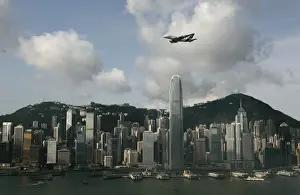 An Airbus A380 flies over Hong Kongs Victoria Harbour in Hong Kong