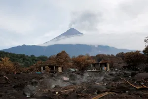 Guatemala Prints: An area affected by the Fuego volcano is seen from San Miguel Los Lotes