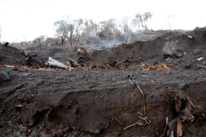 Images Dated 13th June 2018: An area affected by a lahar from Fuego volcano is seen in El Rodeo
