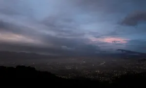 Costarica Prints: Ash from the Turrialba volcano falls on San Jose city after an eruption in San Jose
